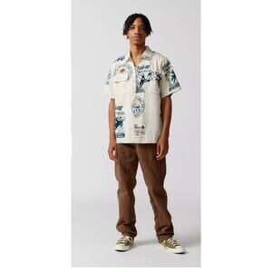 NWT Dickies Greensburg Printed Button-Down Shirt Men’s Large Western Retro